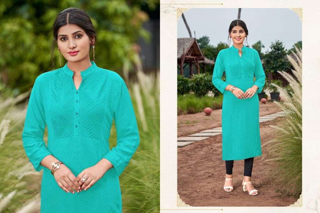 Smit Creation Pintex Catalog Ethnic Wear Rayon Designer Kurtis Wholesale