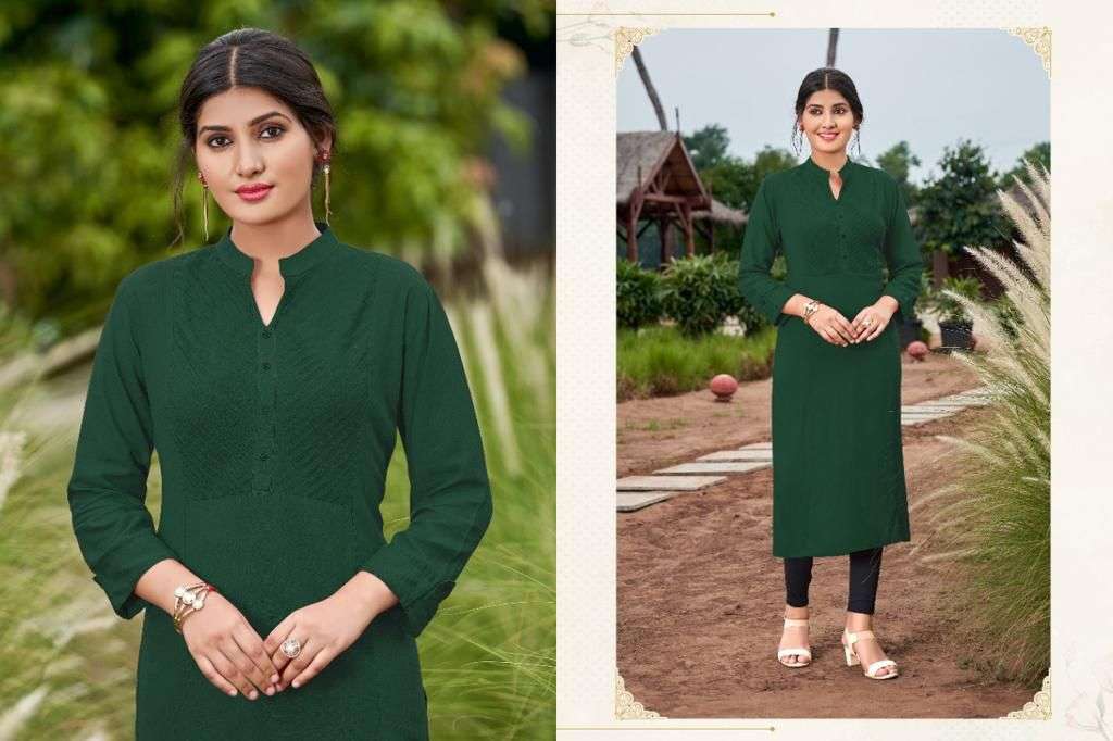 Smit Creation Pintex Catalog Ethnic Wear Rayon Designer Kurtis Wholesale