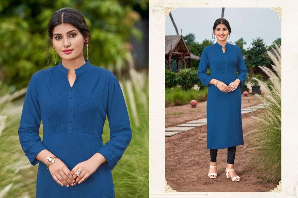 Smit Creation Pintex Catalog Ethnic Wear Rayon Designer Kurtis Wholesale