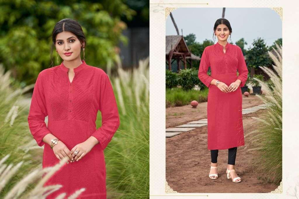 Smit Creation Pintex Catalog Ethnic Wear Rayon Designer Kurtis Wholesale