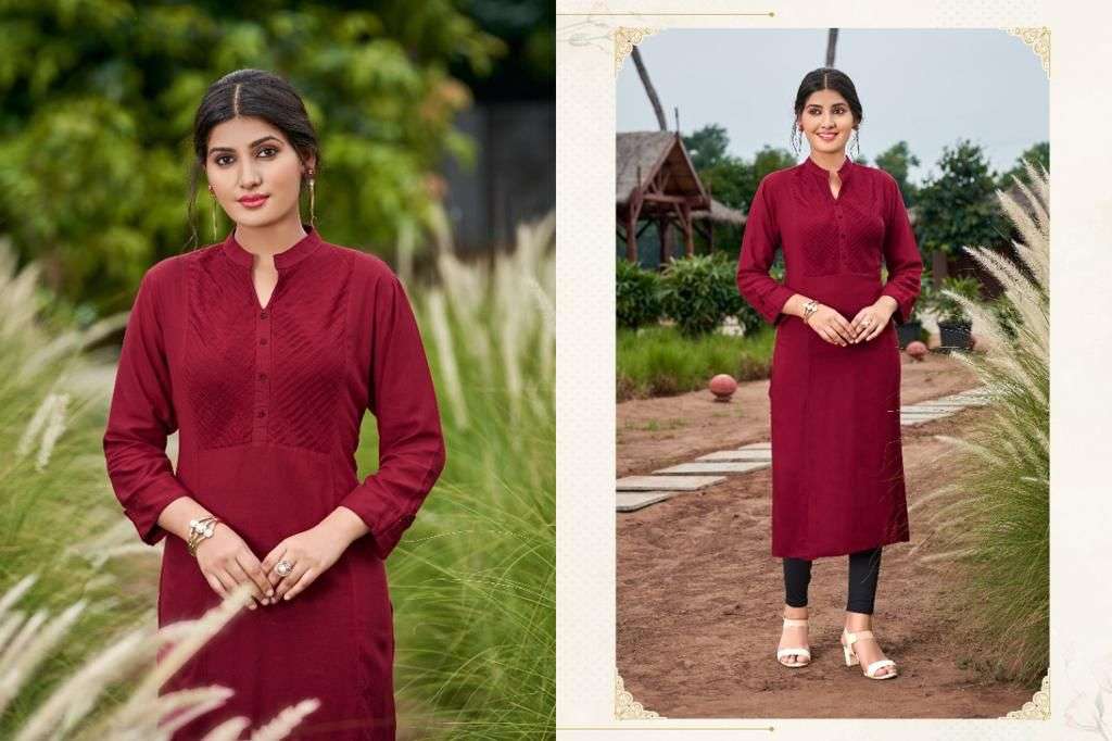Smit Creation Pintex Catalog Ethnic Wear Rayon Designer Kurtis Wholesale