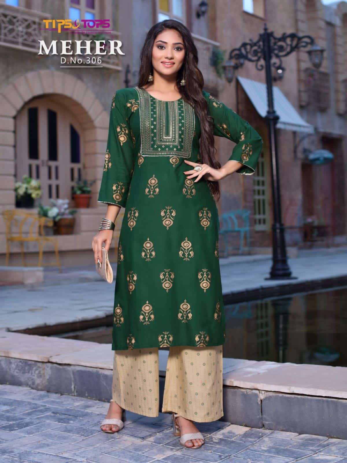 Tips & Tops Meher Vol 3 Catalog Party Wear Kurti With Plazzo Wholesale