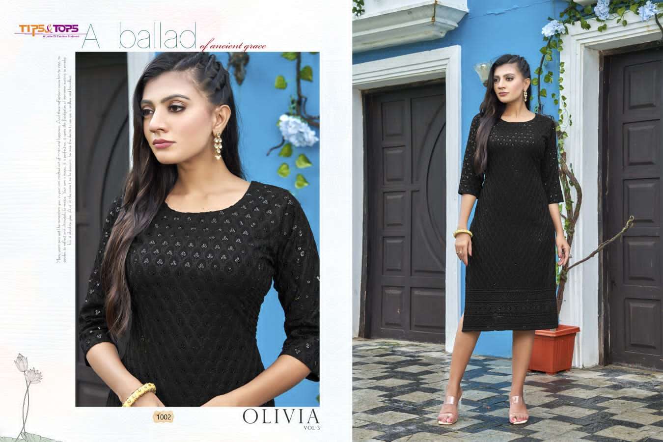 Tips & Tops Olivia Vol 3 Catalog Ethnic Wear Designer Kurtis Wholesale