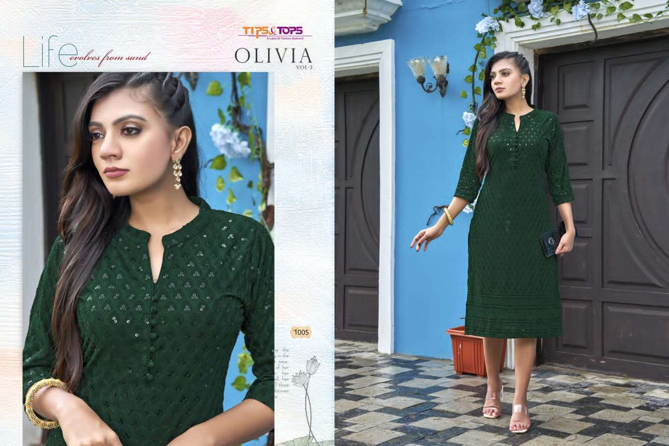 Tips & Tops Olivia Vol 3 Catalog Ethnic Wear Designer Kurtis Wholesale