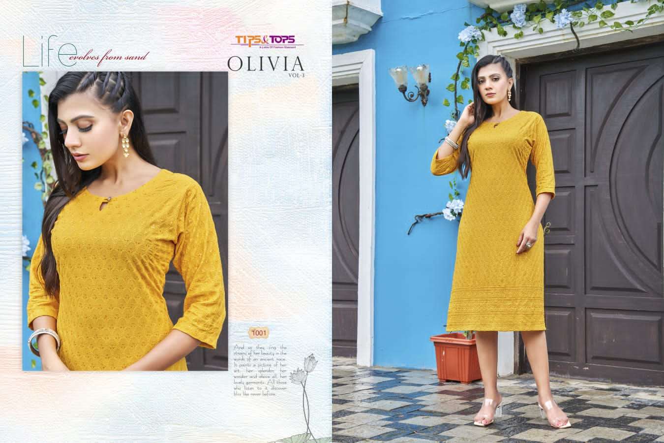 Tips & Tops Olivia Vol 3 Catalog Ethnic Wear Designer Kurtis Wholesale