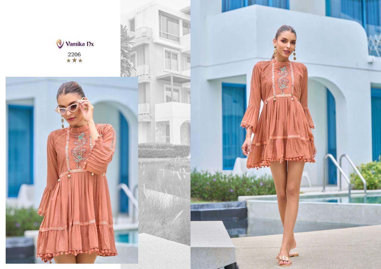 Vamika Nx Tunic Vol 1 Catalog Designer Wear Short Tops Wholesale