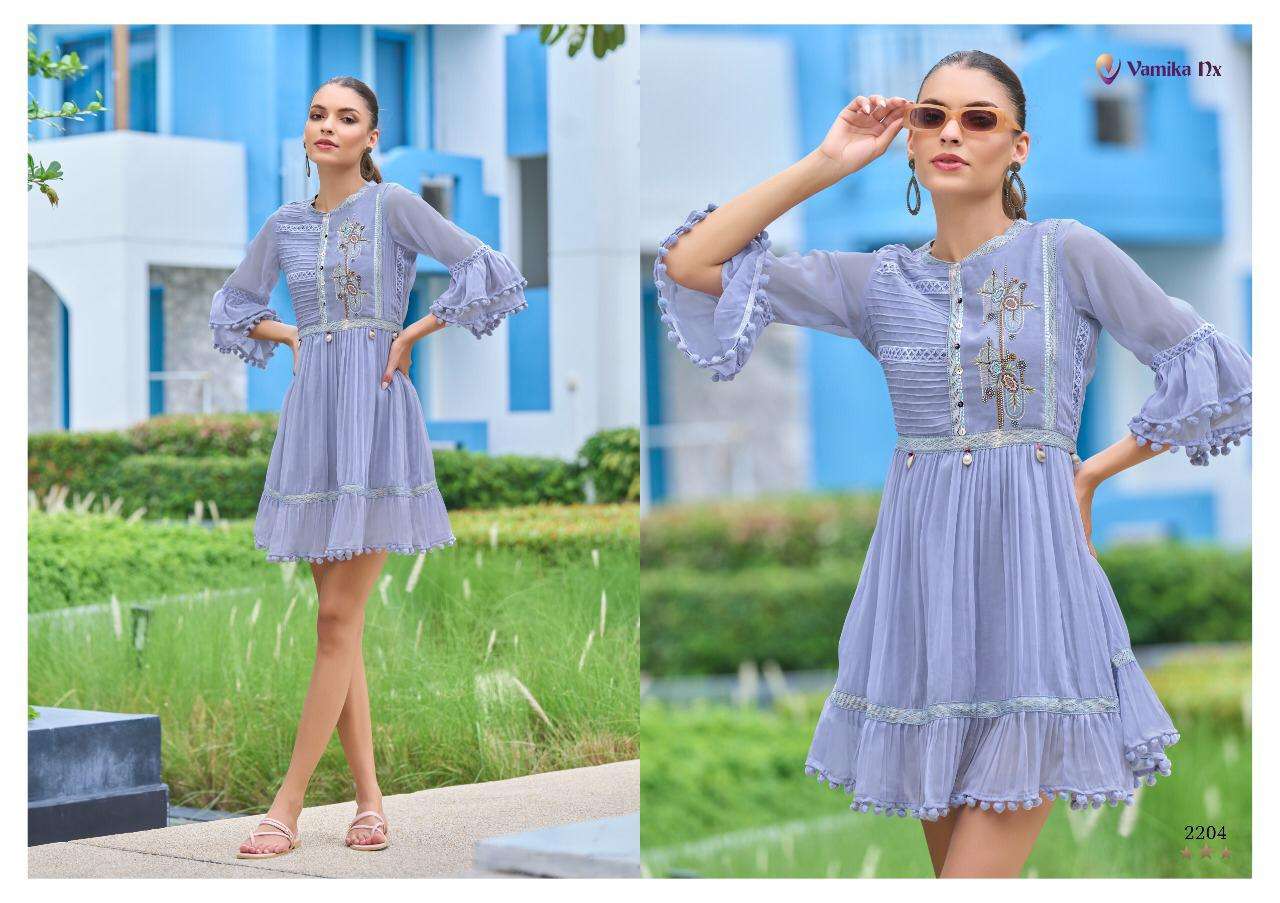 Vamika Nx Tunic Vol 1 Catalog Designer Wear Short Tops Wholesale