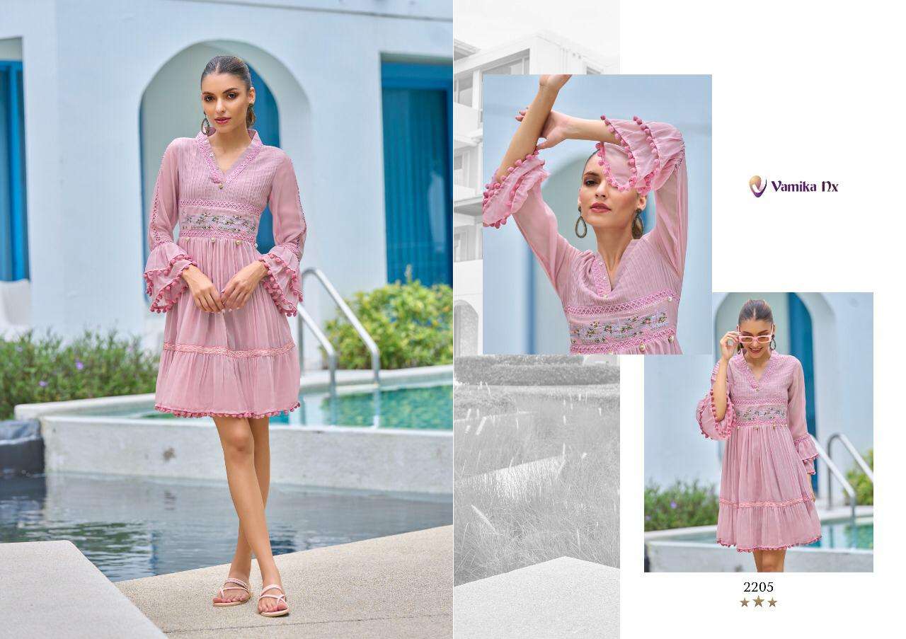 Vamika Nx Tunic Vol 1 Catalog Designer Wear Short Tops Wholesale
