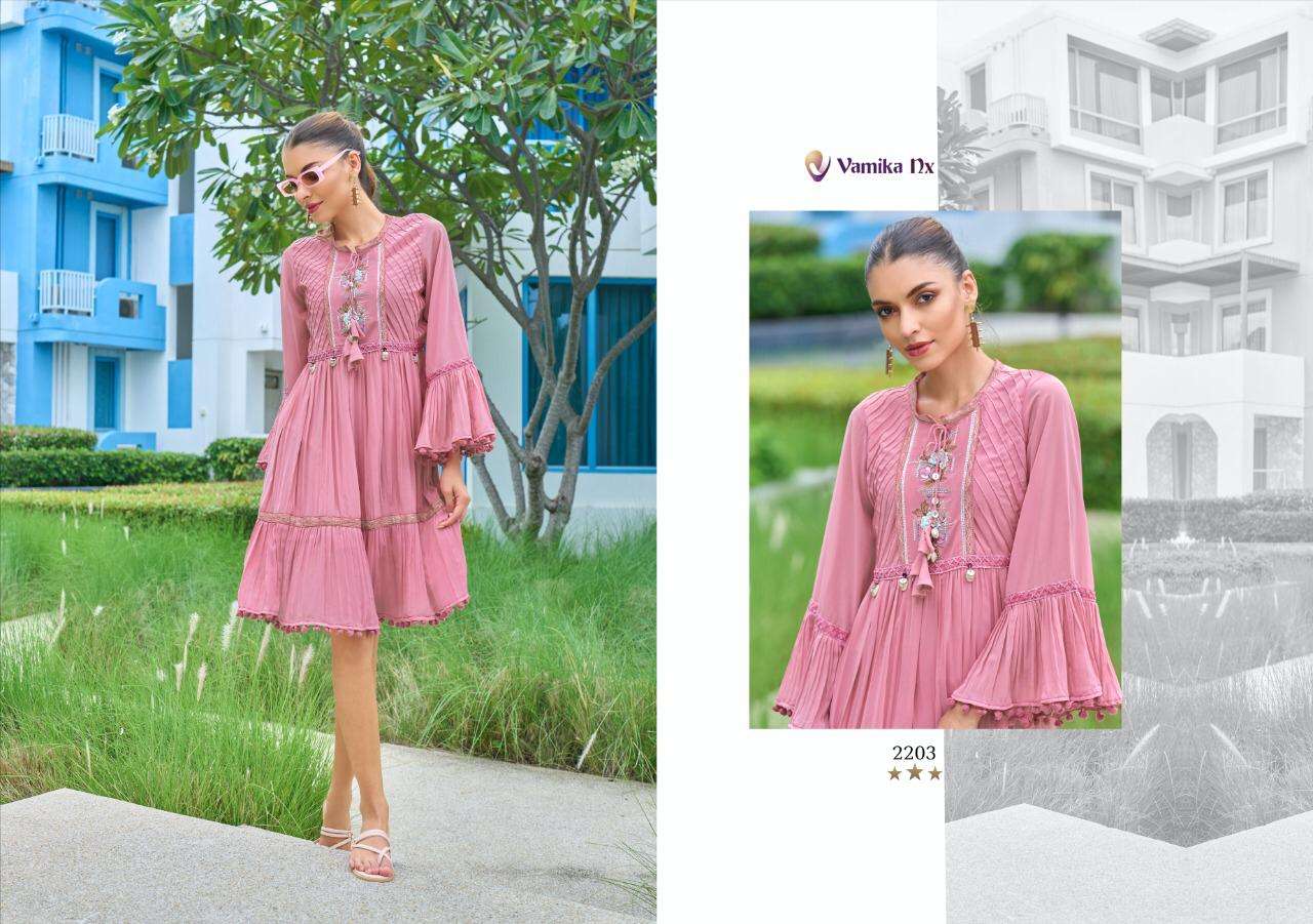 Vamika Nx Tunic Vol 1 Catalog Designer Wear Short Tops Wholesale
