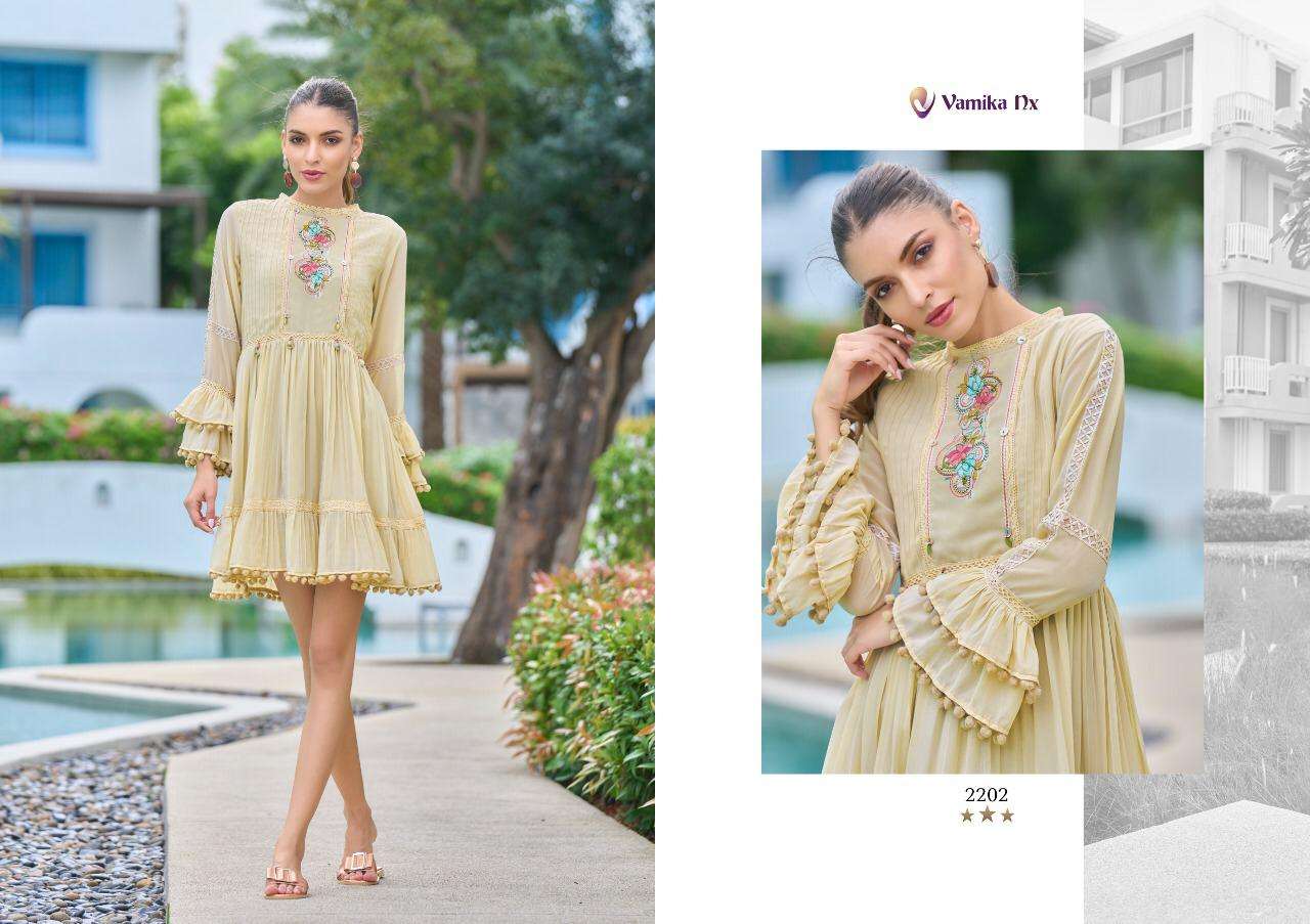Vamika Nx Tunic Vol 1 Catalog Designer Wear Short Tops Wholesale