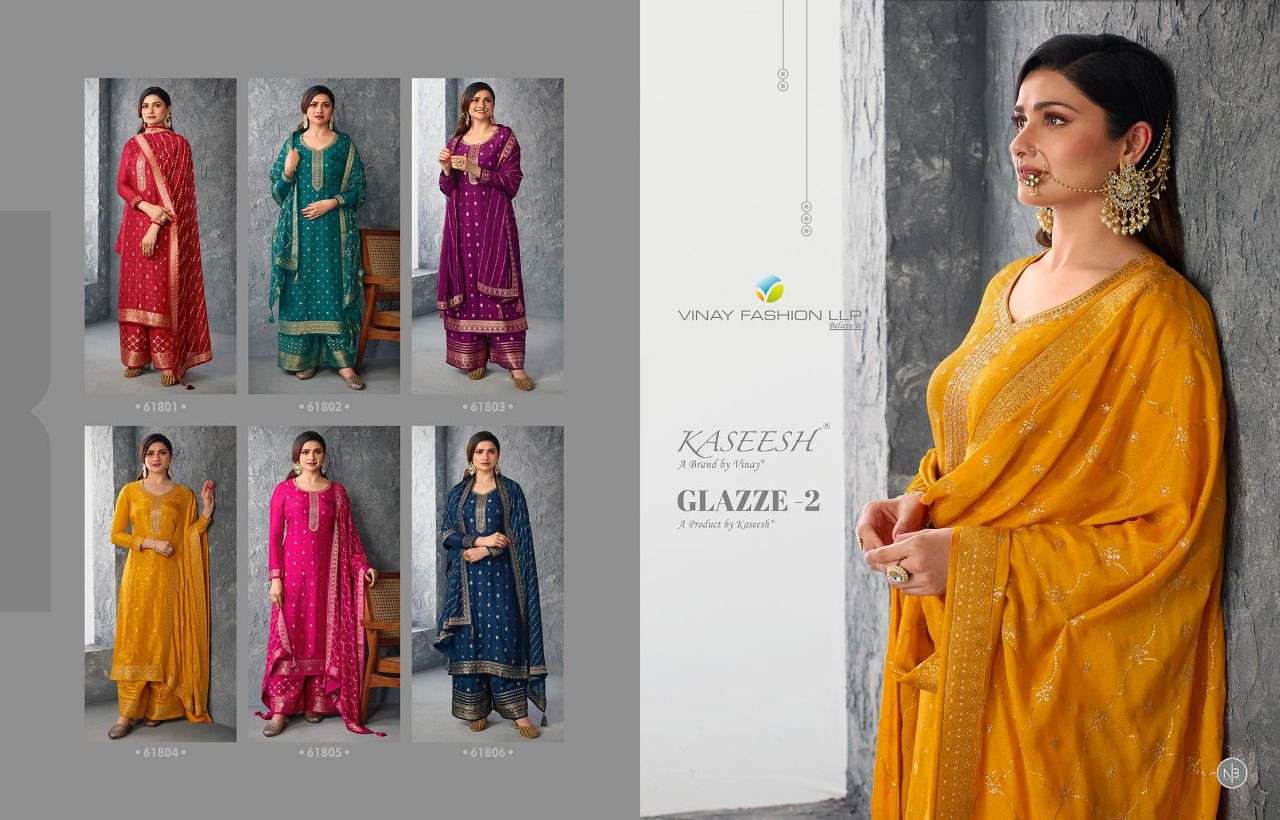 Vinay Kaseesh Glazze Vol 2 Catalog Designer Salwar Suits Wholesale