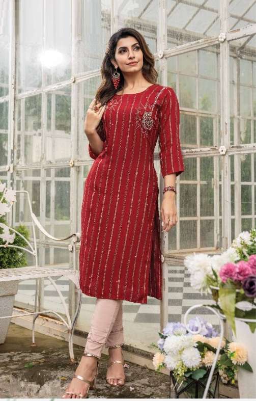 Wanna Sargam Vol 5 Catalog Heavy Viscose Rayon Kurti With Bottom Wholesale