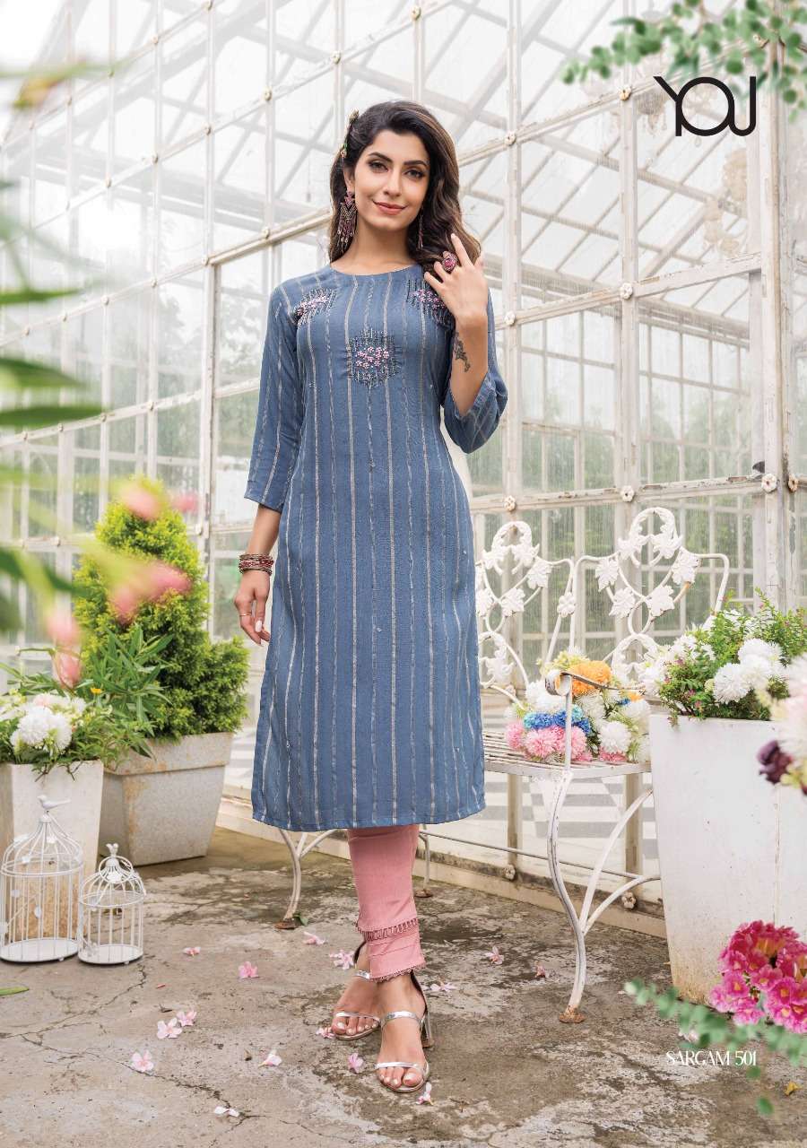 Wanna Sargam Vol 5 Catalog Heavy Viscose Rayon Kurti With Bottom Wholesale