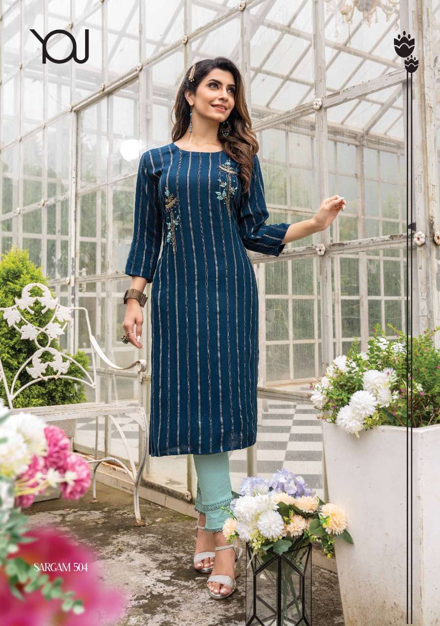 Wanna Sargam Vol 5 Catalog Heavy Viscose Rayon Kurti With Bottom Wholesale
