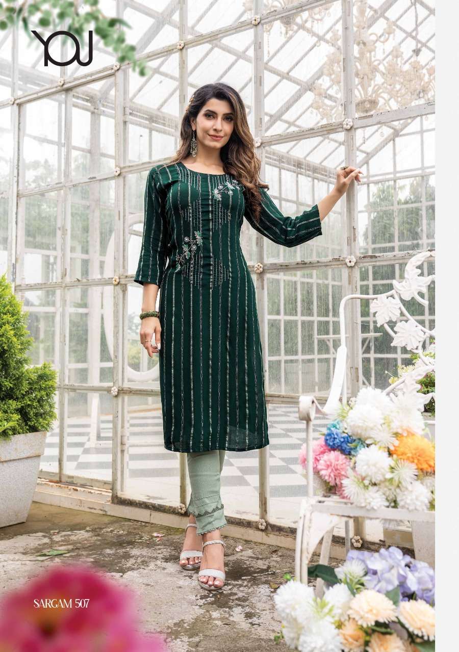 Wanna Sargam Vol 5 Catalog Heavy Viscose Rayon Kurti With Bottom Wholesale