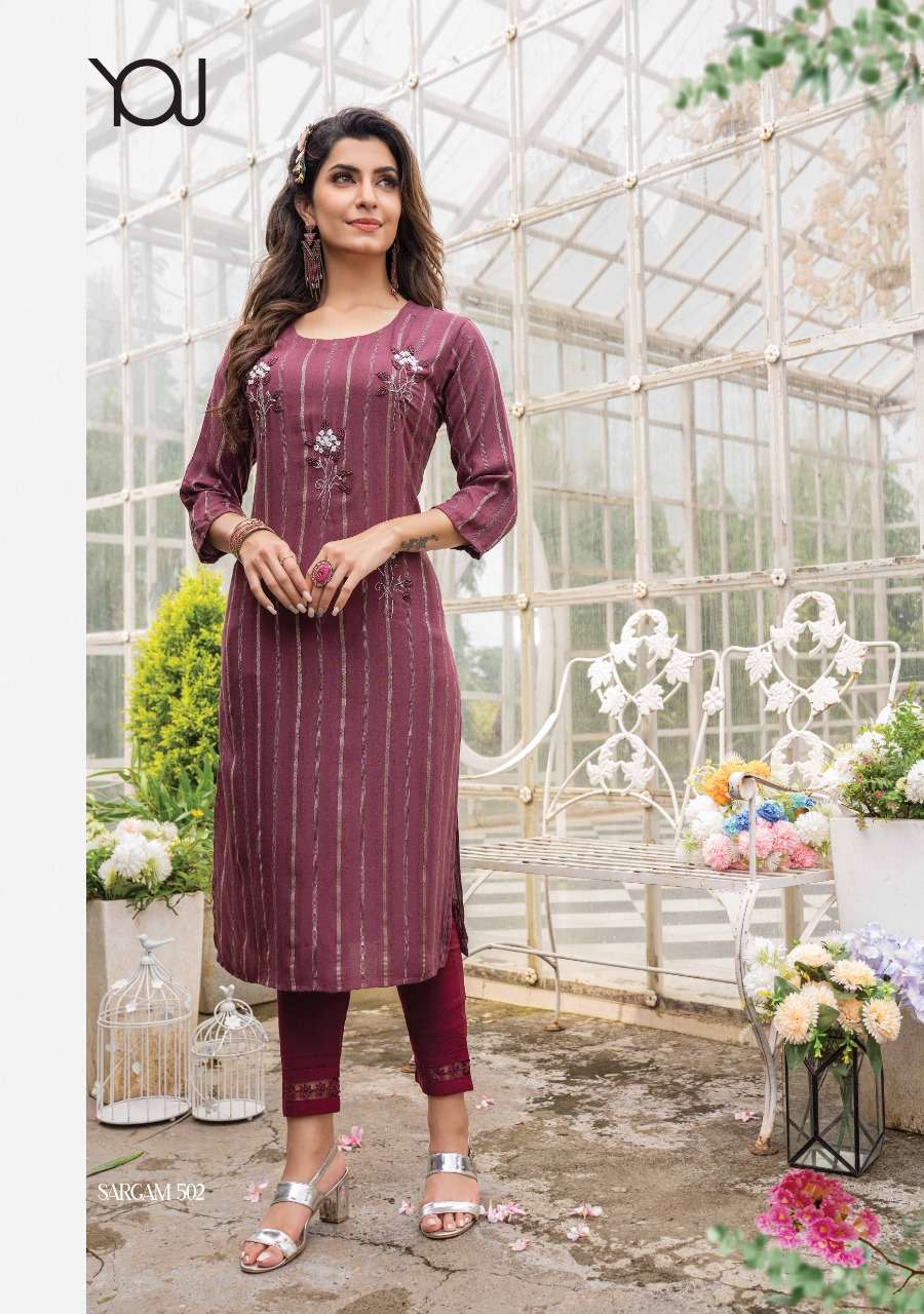 Wanna Sargam Vol 5 Catalog Heavy Viscose Rayon Kurti With Bottom Wholesale