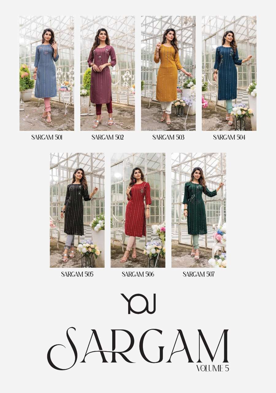 Wanna Sargam Vol 5 Catalog Heavy Viscose Rayon Kurti With Bottom Wholesale