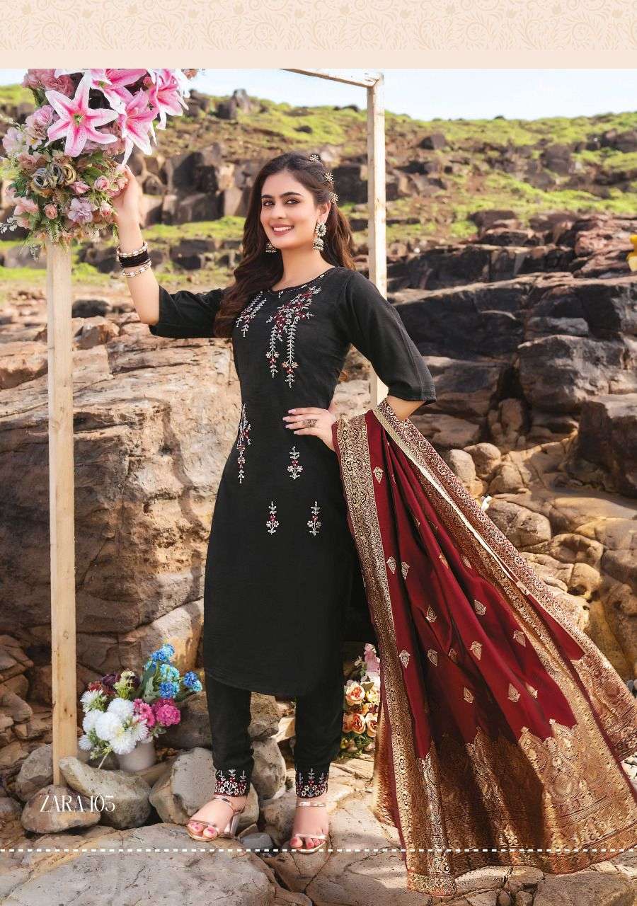 Wanna Zara Catalog Ready Made Top Bottom Dupatta Wholesale