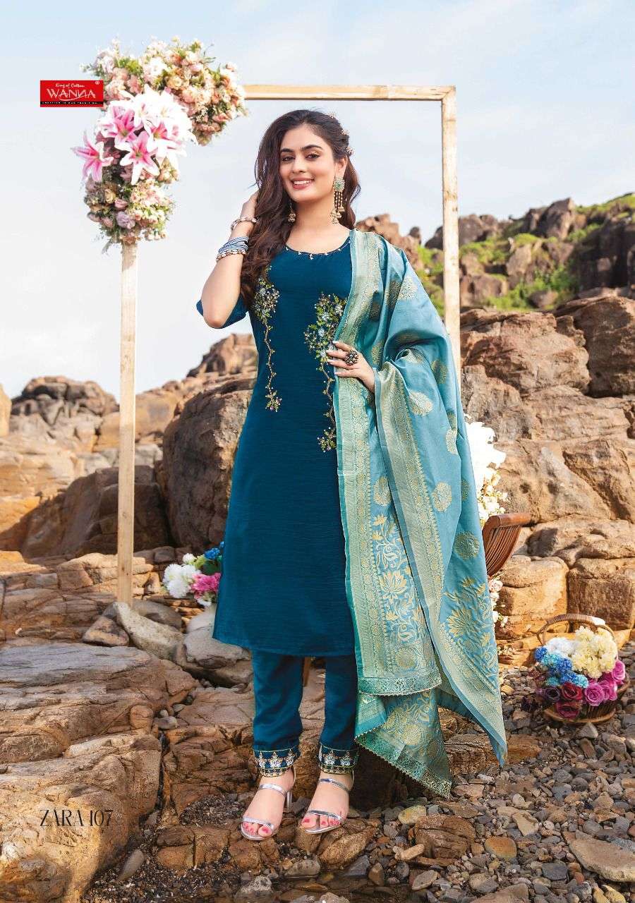 Wanna Zara Catalog Ready Made Top Bottom Dupatta Wholesale
