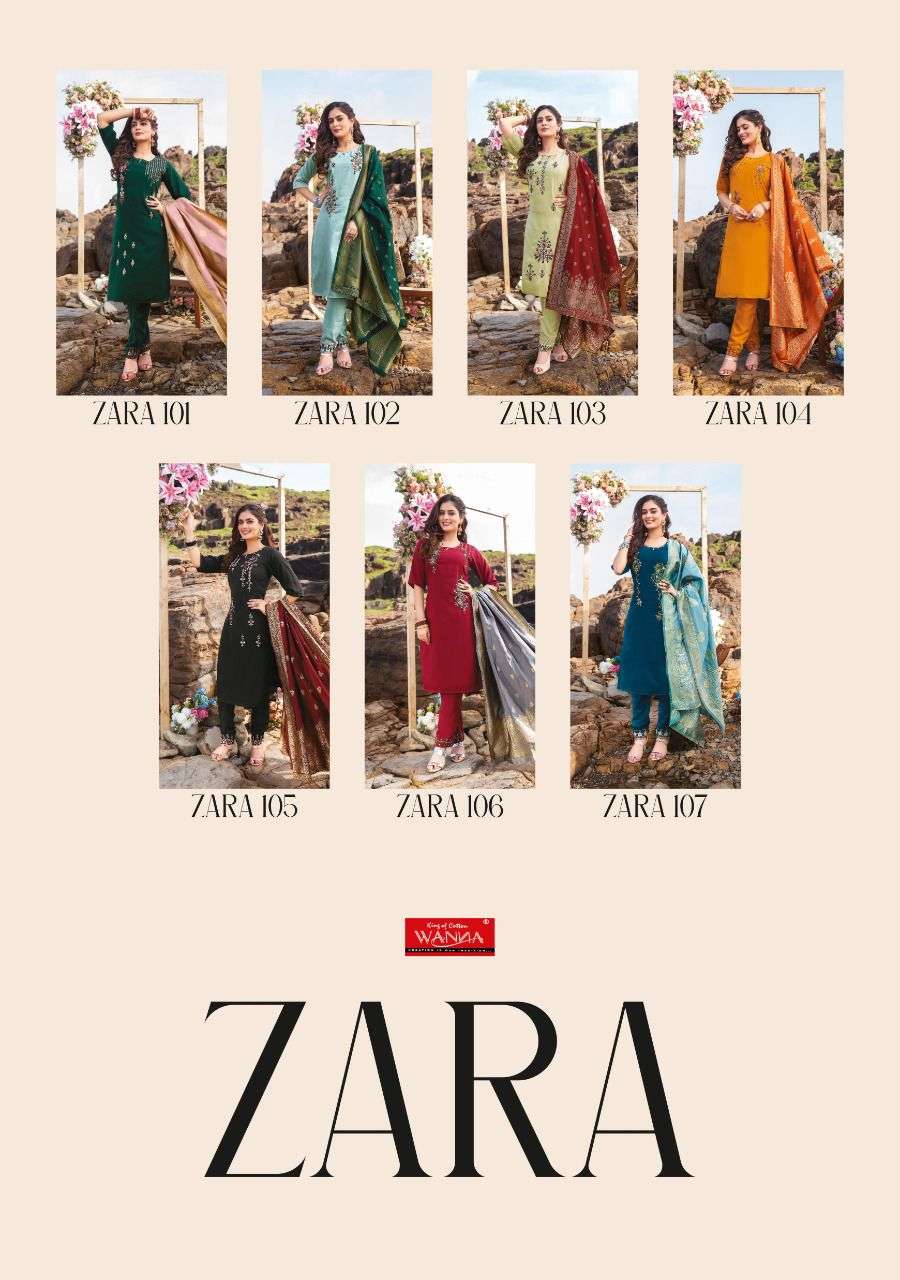 Wanna Zara Catalog Ready Made Top Bottom Dupatta Wholesale