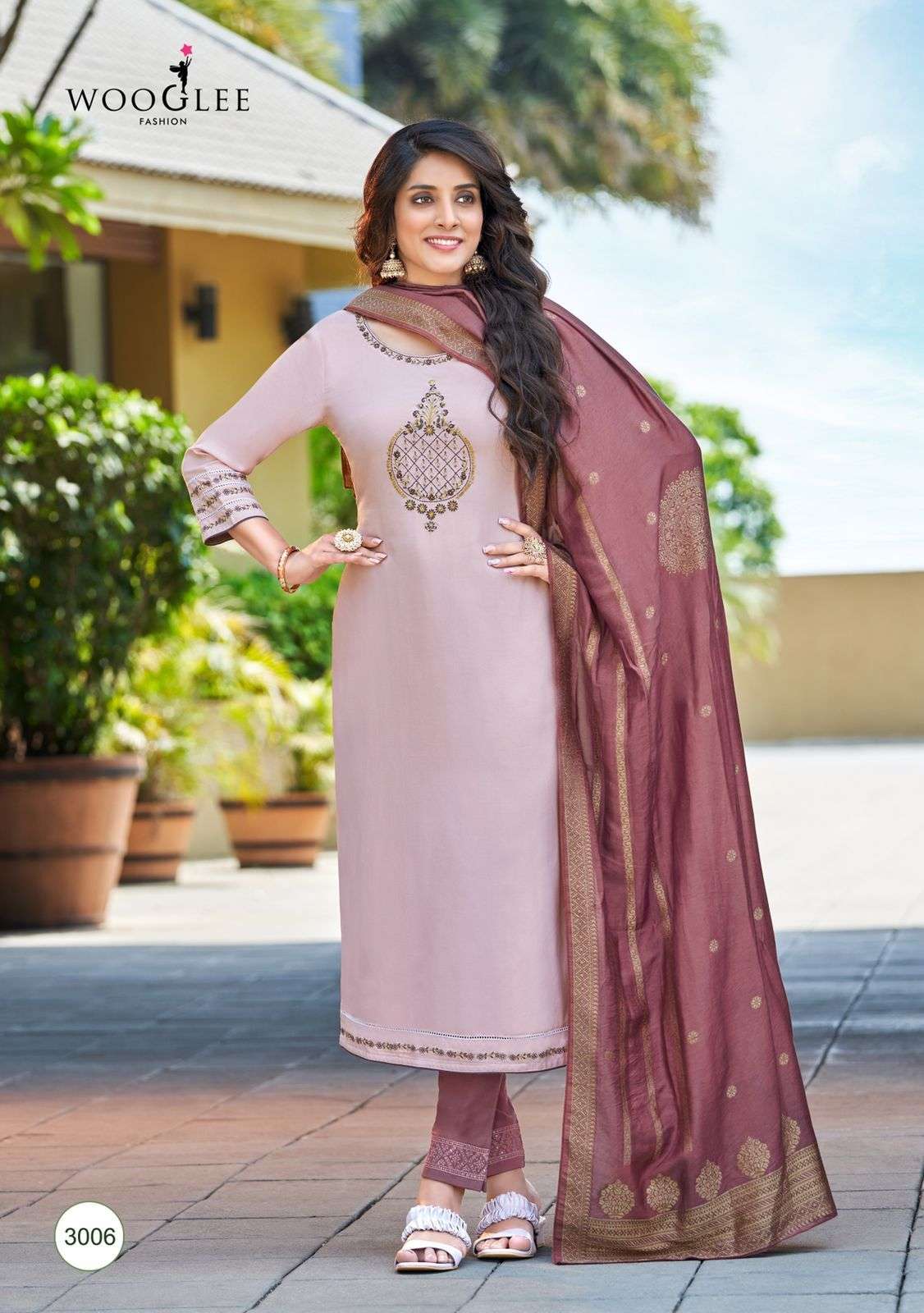 Wooglee Madhurya Catalog Party Wear Ready Made Dress Materials Wholesale
