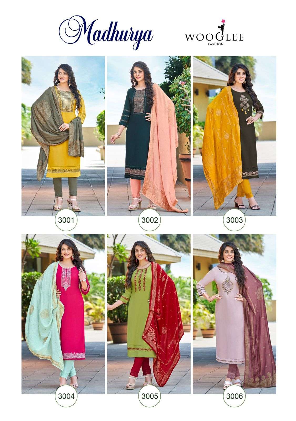 Wooglee Madhurya Catalog Party Wear Ready Made Dress Materials Wholesale