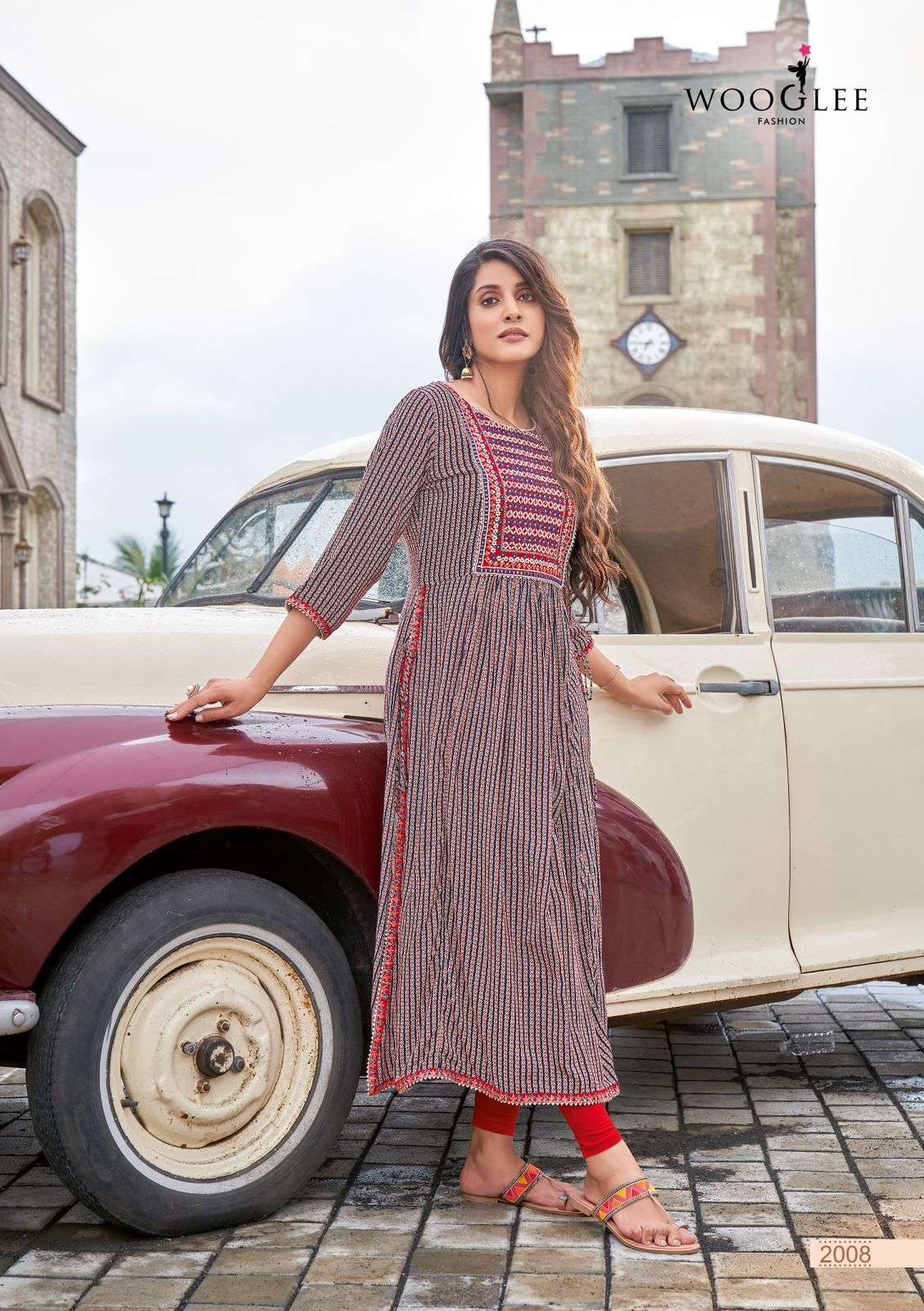 Wooglee Verona Catalog Rayon Designer Wear Kurtis Wholesale