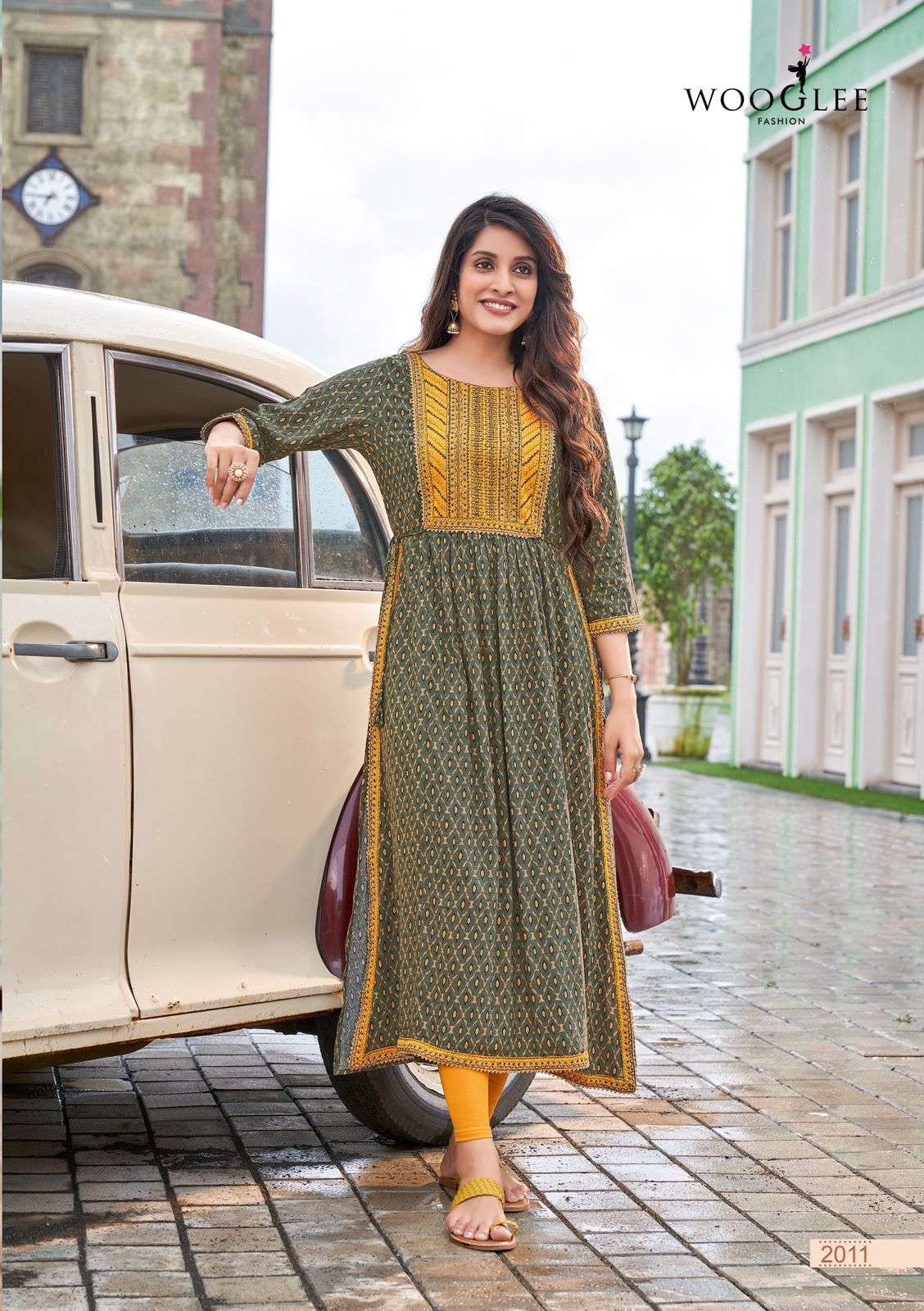 Wooglee Verona Catalog Rayon Designer Wear Kurtis Wholesale