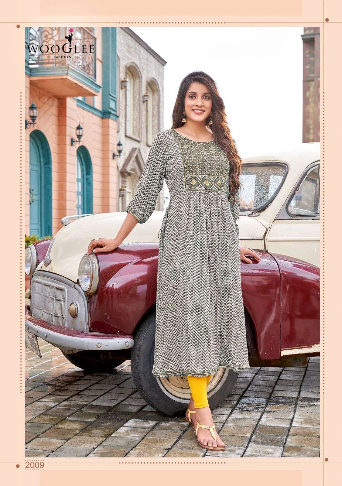 Wooglee Verona Catalog Rayon Designer Wear Kurtis Wholesale