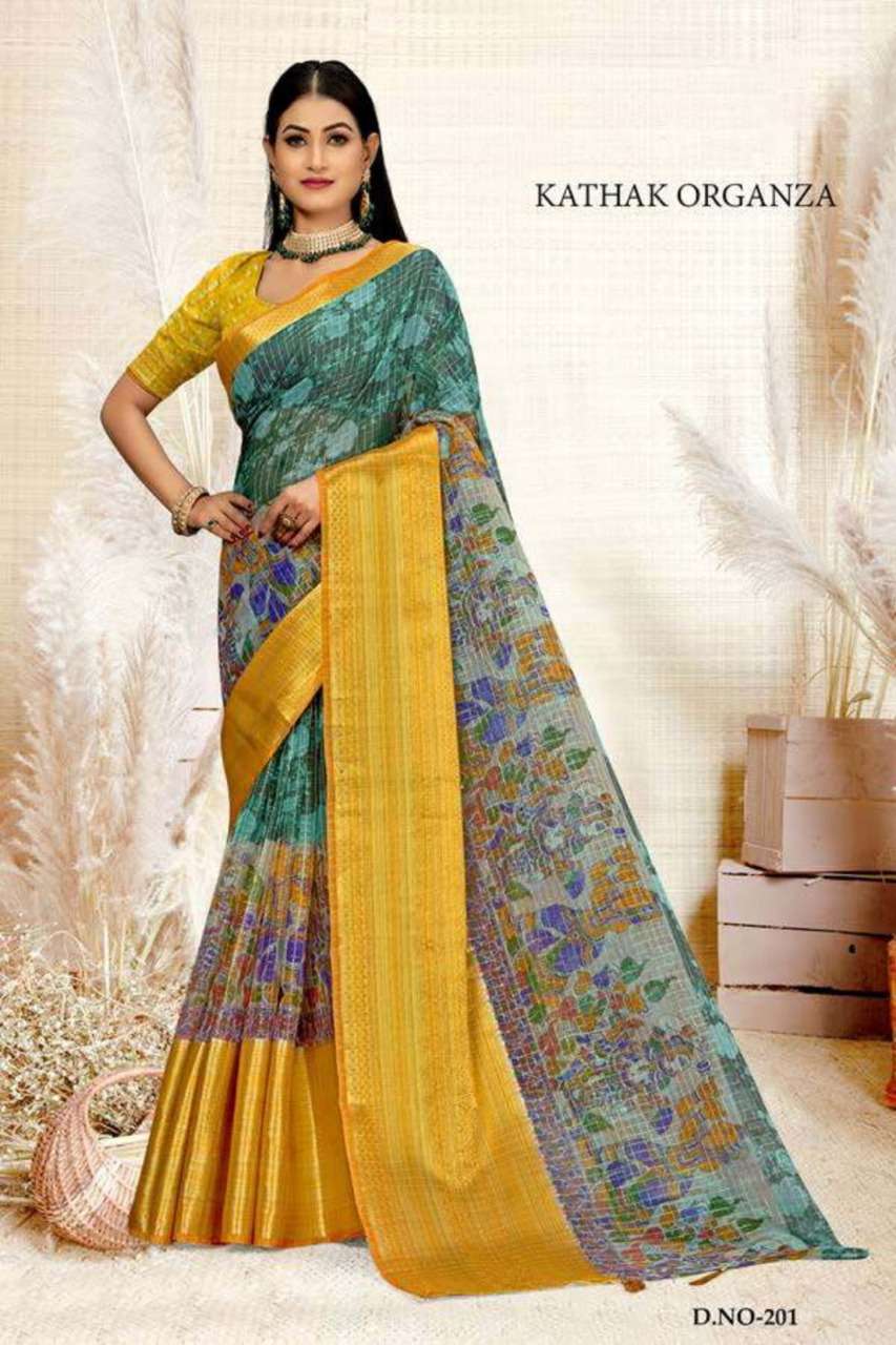 Ynf Kathak Organza Catalog Designer Sarees Wholesale