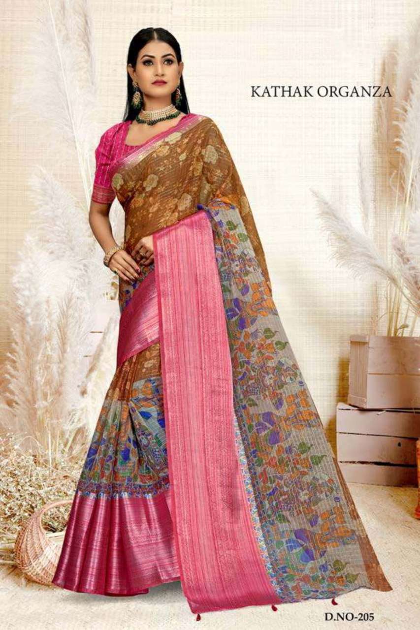 Ynf Kathak Organza Catalog Designer Sarees Wholesale
