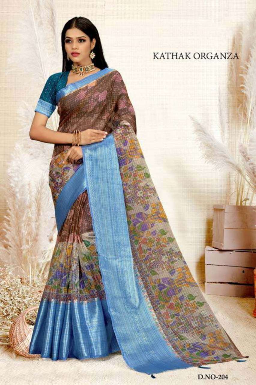 Ynf Kathak Organza Catalog Designer Sarees Wholesale