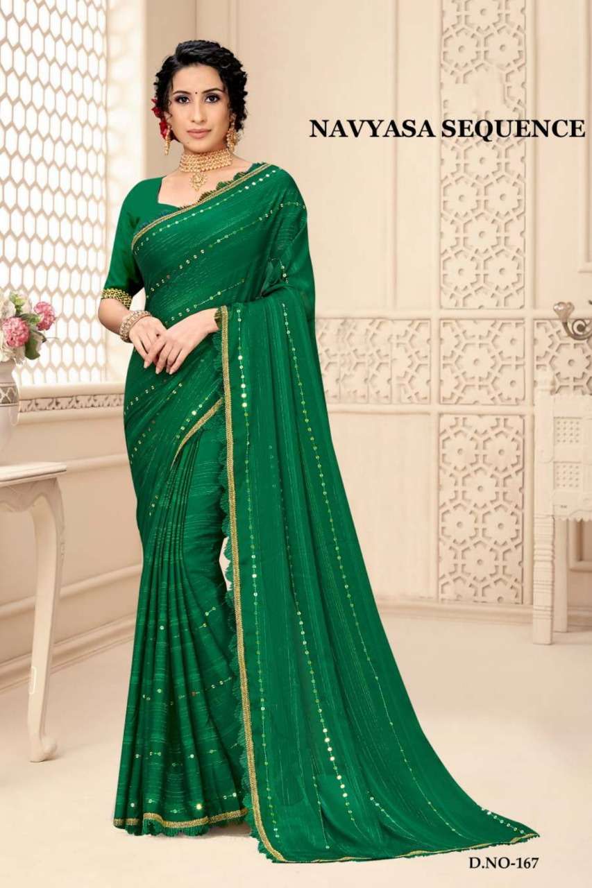 Ynf Navyasa Sequence Catalog Georgette Fabric Sarees Wholesale