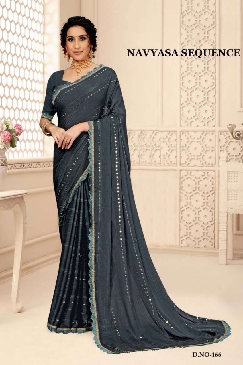Ynf Navyasa Sequence Catalog Georgette Fabric Sarees Wholesale