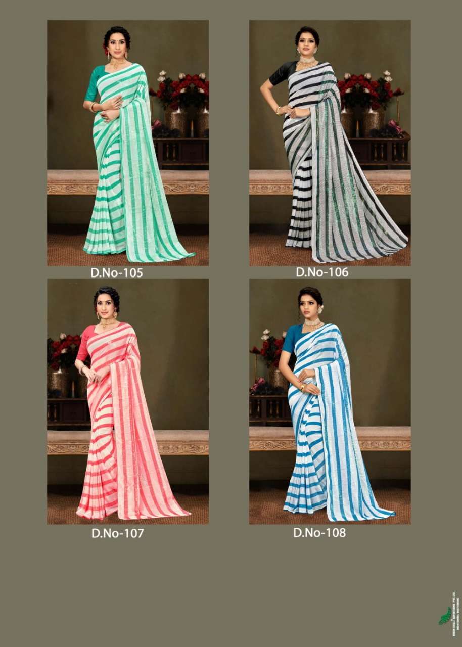 Ynf Patta Digital Catalog Fancy Wear Weightless Georgette Sarees Wholesale