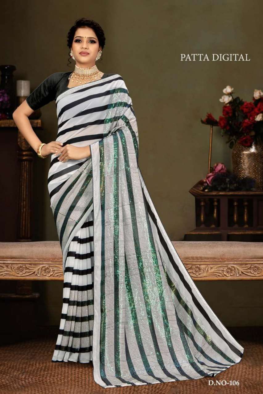 Ynf Patta Digital Catalog Fancy Wear Weightless Georgette Sarees Wholesale