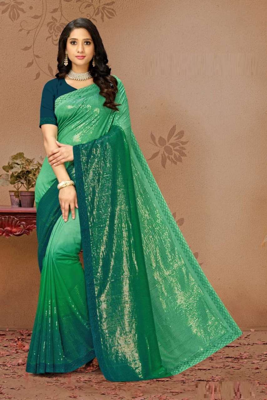Ynf Shaded Sequence Catalog Fancy Silk Fabric Sarees Wholesale