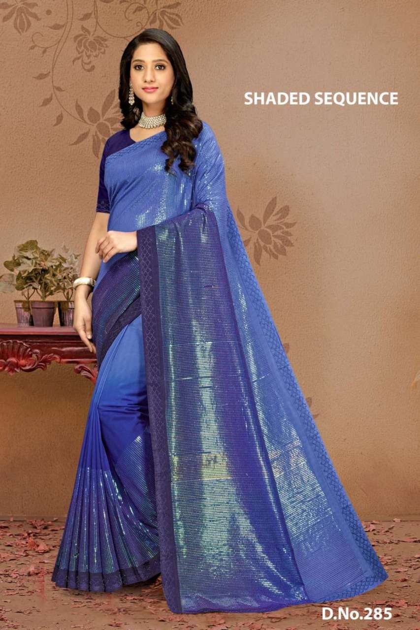 Ynf Shaded Sequence Catalog Fancy Silk Fabric Sarees Wholesale