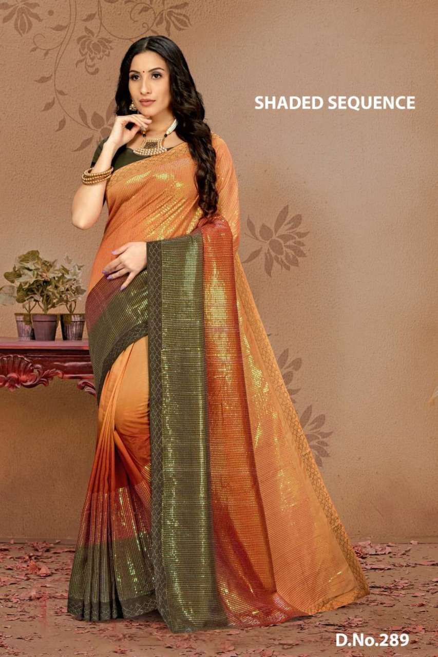 Ynf Shaded Sequence Catalog Fancy Silk Fabric Sarees Wholesale