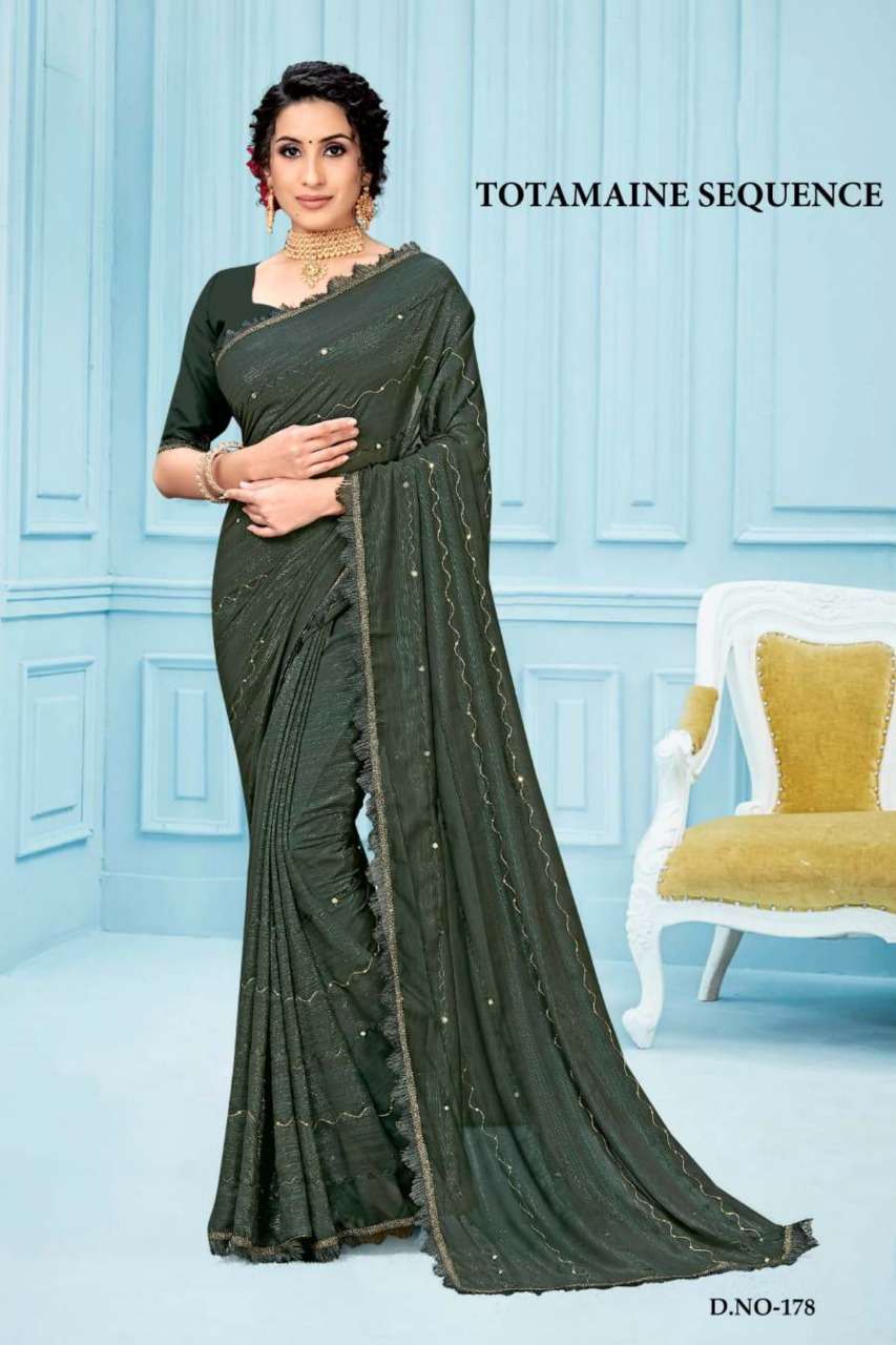 Ynf Totamaine Sequence Catalog Zari Georgette Fabric Sarees Wholesale