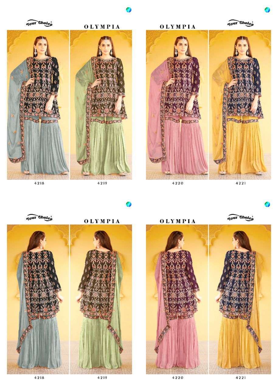 Your Choice Olympia Catalog Georgette Wear Wholesale Pakistani Salwar Suits