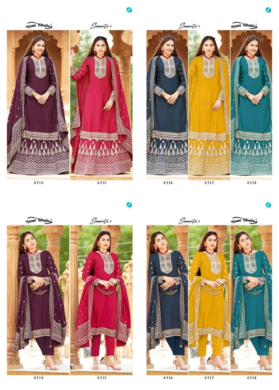 Your Choice Senorita Plus Catalog Designer Salwar Kameez Wholesale