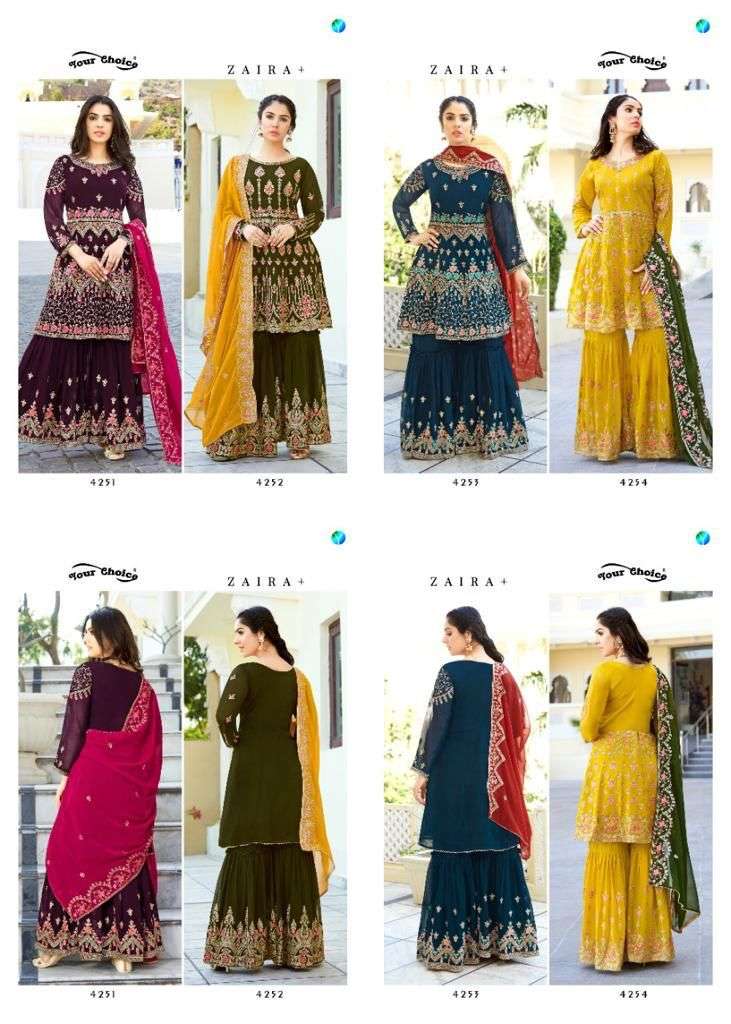 Your Choice Zaira Catalog Heavy Embroidery Pakistani Salwar Suits Wholesale