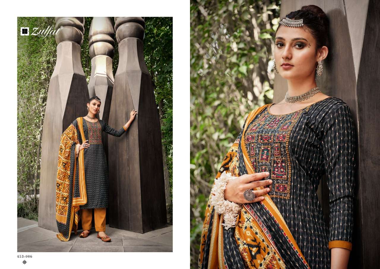 Zulfat Amanda Catalog Designer Pashmina Dress Materials Wholesale