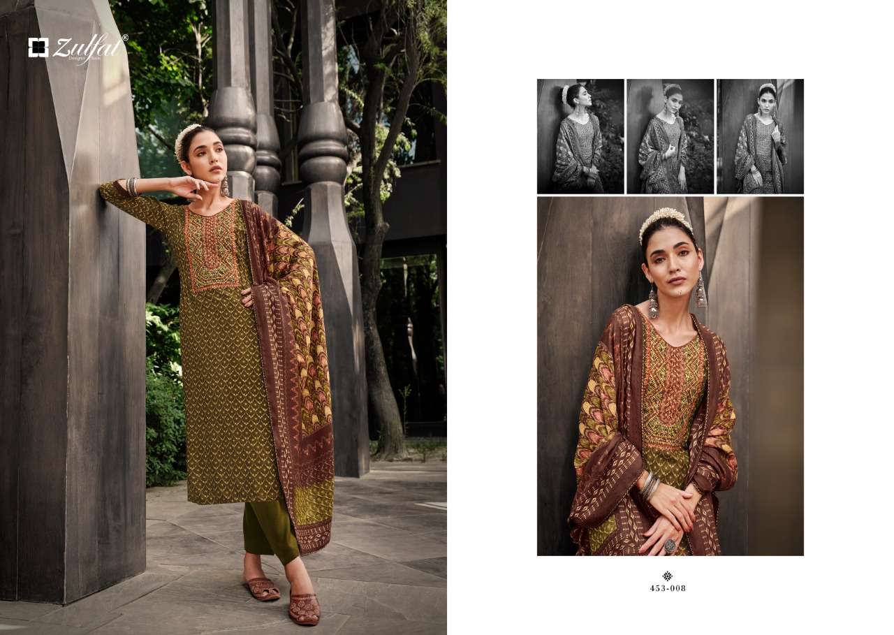 Zulfat Amanda Catalog Designer Pashmina Dress Materials Wholesale