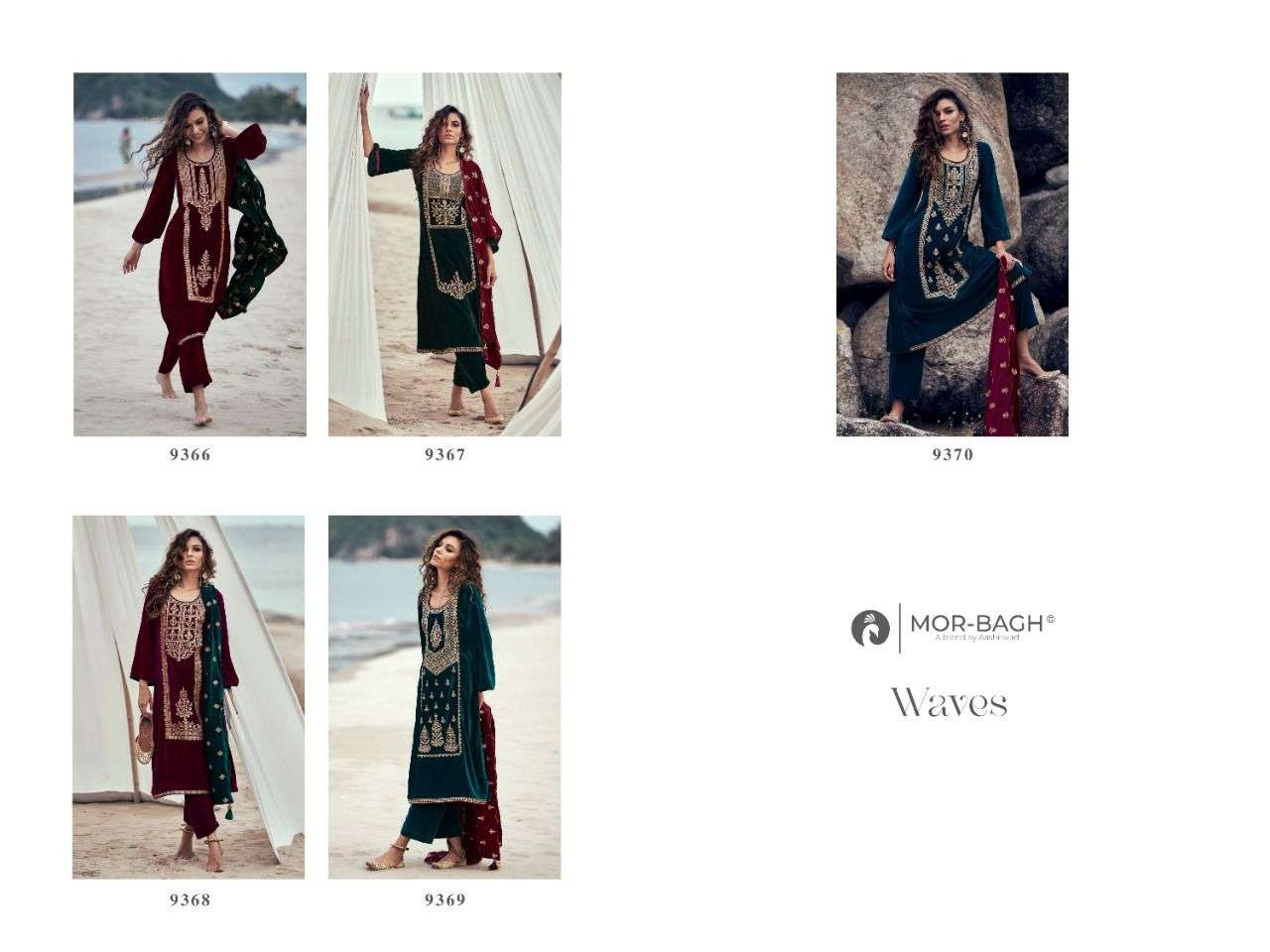 Aashirwad Mor Bagh Waves Catalog Pure Velvet Salwar Suits Wholesale