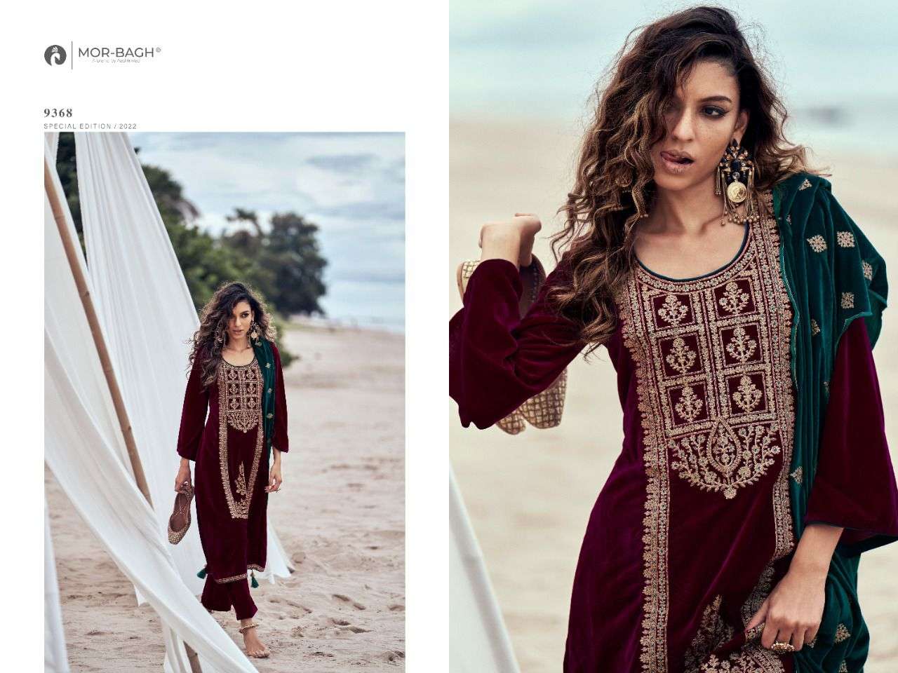 Aashirwad Mor Bagh Waves Catalog Pure Velvet Salwar Suits Wholesale