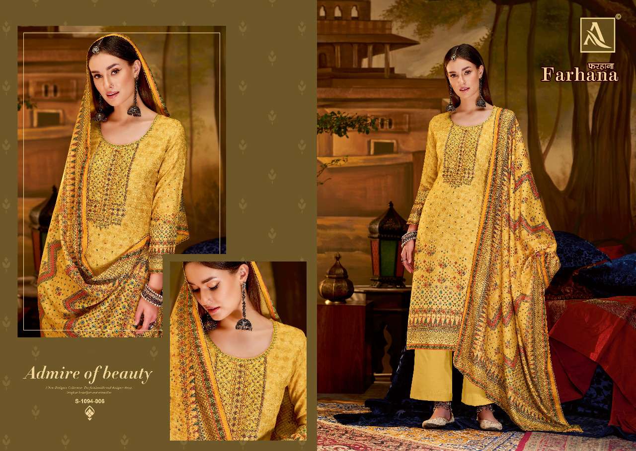 Alok Farhana Catalog Designer Wear Pashmina Dress Materials Wholesale