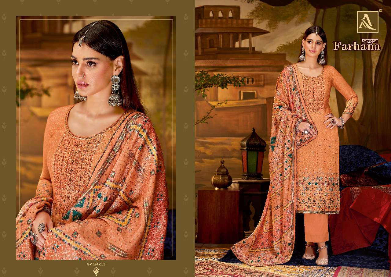 Alok Farhana Catalog Designer Wear Pashmina Dress Materials Wholesale