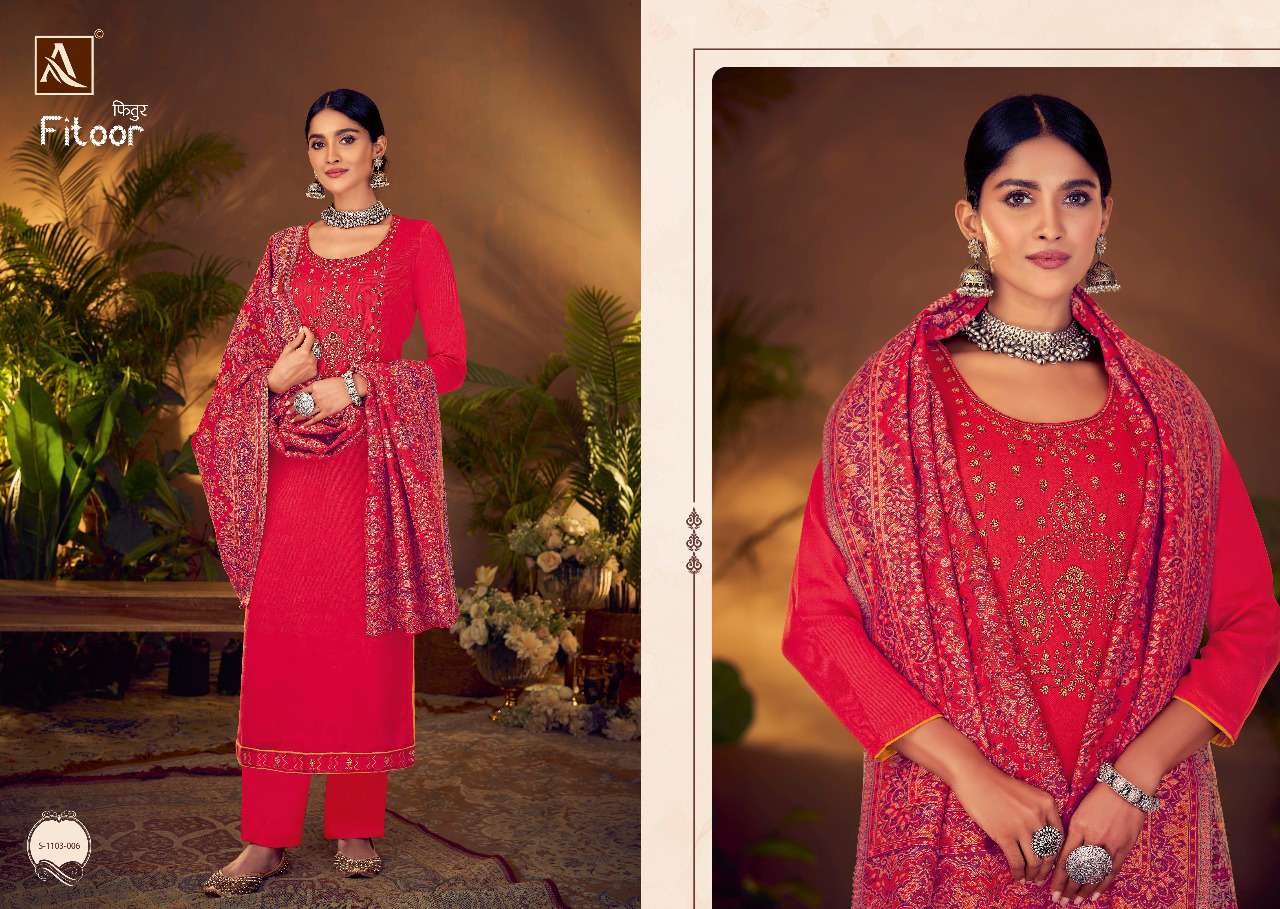 Alok Fitoor Catalog Embroidery Wear Pashmina Winter Dress Materials Wholesale
